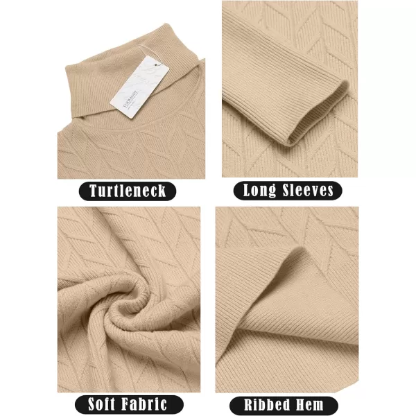 COOFANDY Men's Slim Fit Turtleneck Sweater Casual Pullover Sweater Basic Twist Patterned Knitted Sweater