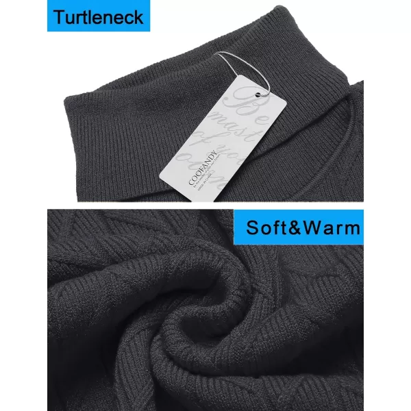 COOFANDY Men's Slim Fit Turtleneck Sweater Casual Pullover Sweater Basic Twist Patterned Knitted Sweater
