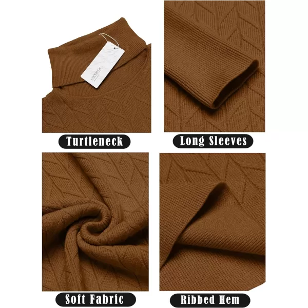 COOFANDY Men's Slim Fit Turtleneck Sweater Casual Pullover Sweater Basic Twist Patterned Knitted Sweater
