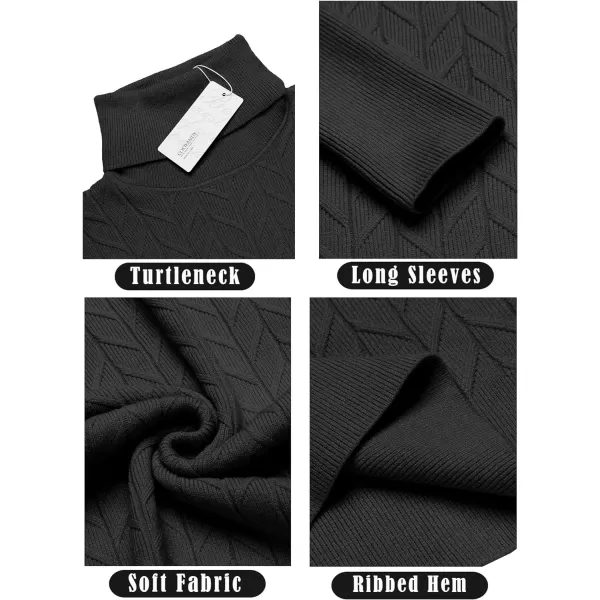 COOFANDY Men's Slim Fit Turtleneck Sweater Casual Pullover Sweater Basic Twist Patterned Knitted Sweater
