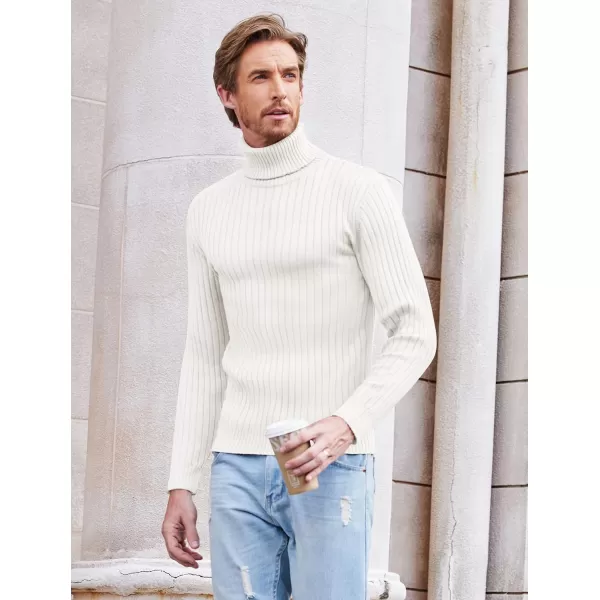 COOFANDY Men's Slim Fit Turtleneck Sweater Casual Pullover Sweater Lightweight Ribbed Sweater