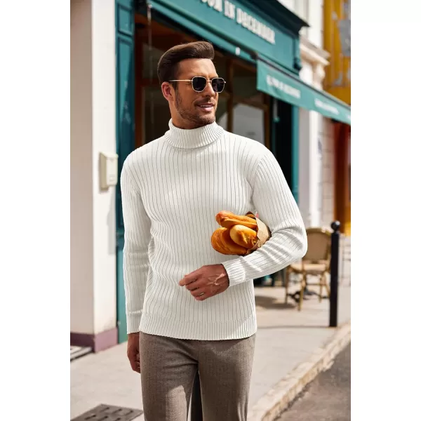 COOFANDY Men's Slim Fit Turtleneck Sweater Casual Pullover Sweater Lightweight Ribbed Sweater