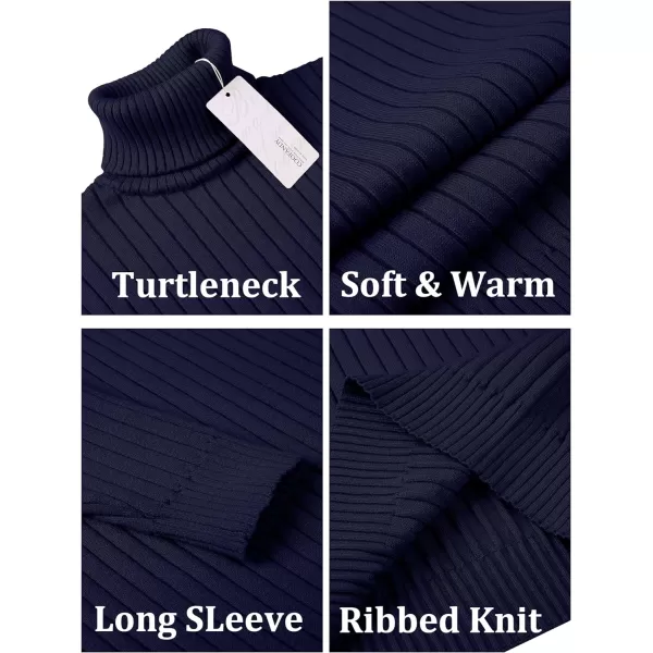 COOFANDY Men's Slim Fit Turtleneck Sweater Casual Pullover Sweater Lightweight Ribbed Sweater