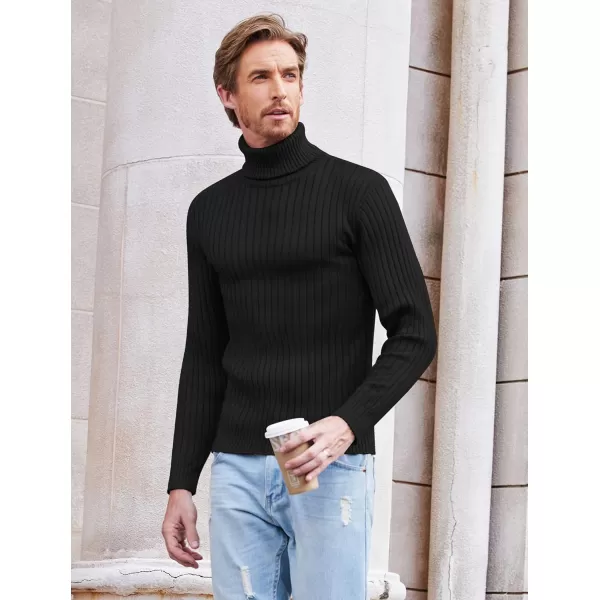 COOFANDY Men's Slim Fit Turtleneck Sweater Casual Pullover Sweater Lightweight Ribbed Sweater