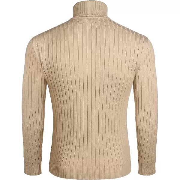 COOFANDY Men's Slim Fit Turtleneck Sweater Casual Pullover Sweater Lightweight Ribbed Sweater