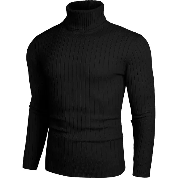 COOFANDY Men's Slim Fit Turtleneck Sweater Casual Pullover Sweater Lightweight Ribbed Sweater
