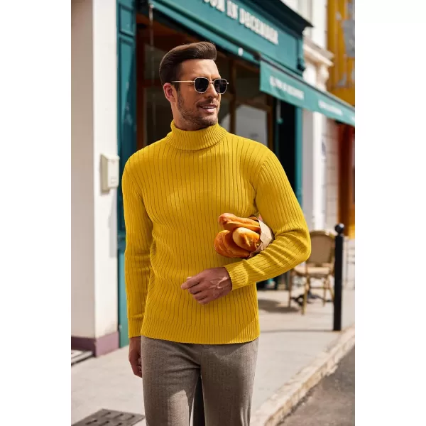 COOFANDY Men's Slim Fit Turtleneck Sweater Casual Pullover Sweater Lightweight Ribbed Sweater