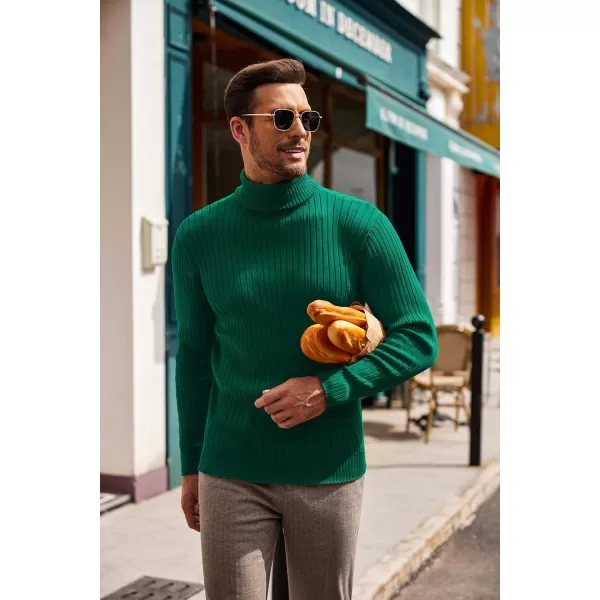 COOFANDY Men's Slim Fit Turtleneck Sweater Casual Pullover Sweater Lightweight Ribbed Sweater