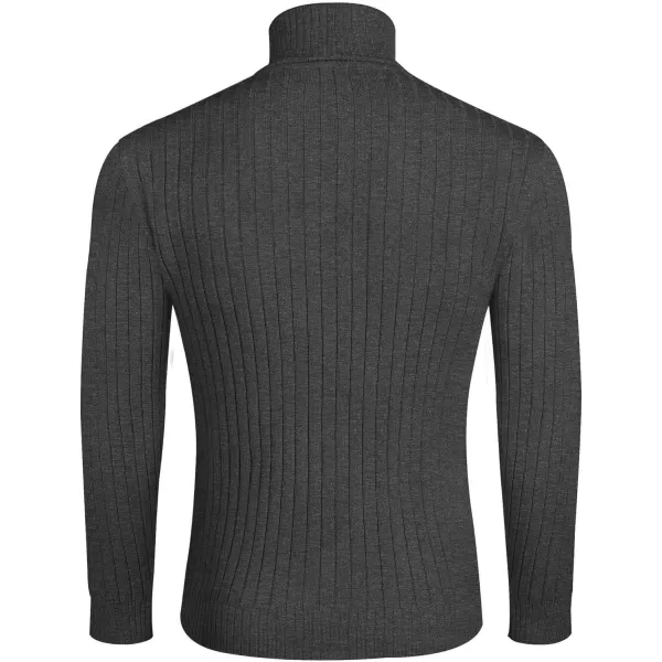 COOFANDY Men's Slim Fit Turtleneck Sweater Casual Pullover Sweater Lightweight Ribbed Sweater