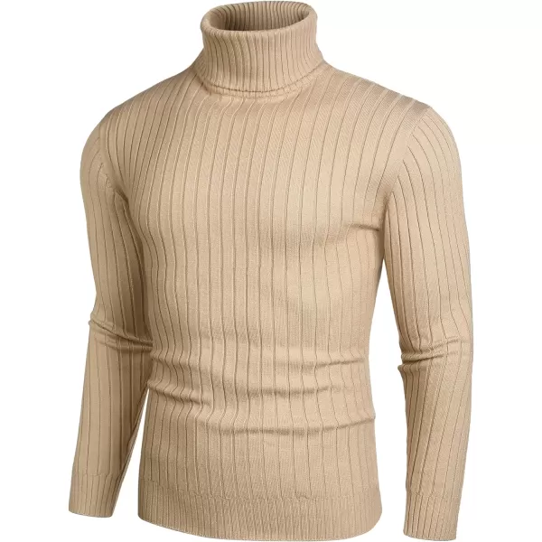 COOFANDY Men's Slim Fit Turtleneck Sweater Casual Pullover Sweater Lightweight Ribbed Sweater