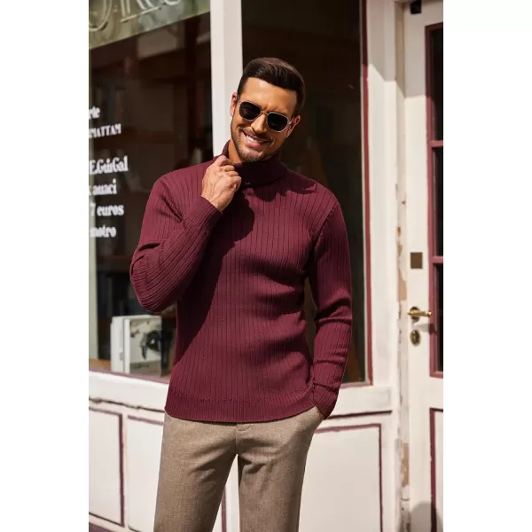 COOFANDY Men's Slim Fit Turtleneck Sweater Casual Pullover Sweater Lightweight Ribbed Sweater
