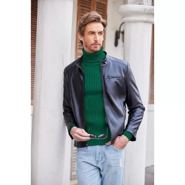 COOFANDY Men's Slim Fit Turtleneck Sweater Casual Pullover Sweater Lightweight Ribbed Sweater
