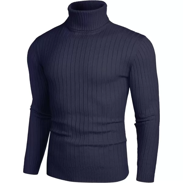 COOFANDY Men's Slim Fit Turtleneck Sweater Casual Pullover Sweater Lightweight Ribbed Sweater