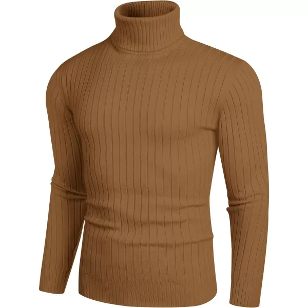 COOFANDY Men's Slim Fit Turtleneck Sweater Casual Pullover Sweater Lightweight Ribbed Sweater