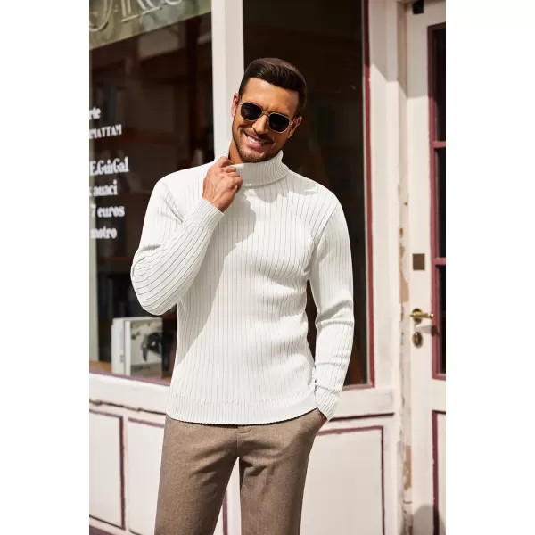 COOFANDY Men's Slim Fit Turtleneck Sweater Casual Pullover Sweater Lightweight Ribbed Sweater