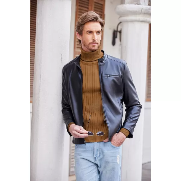 COOFANDY Men's Slim Fit Turtleneck Sweater Casual Pullover Sweater Lightweight Ribbed Sweater