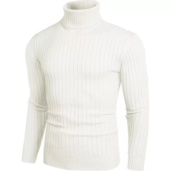 COOFANDY Men's Slim Fit Turtleneck Sweater Casual Pullover Sweater Lightweight Ribbed Sweater