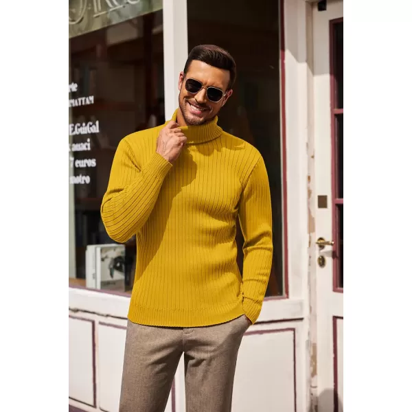 COOFANDY Men's Slim Fit Turtleneck Sweater Casual Pullover Sweater Lightweight Ribbed Sweater