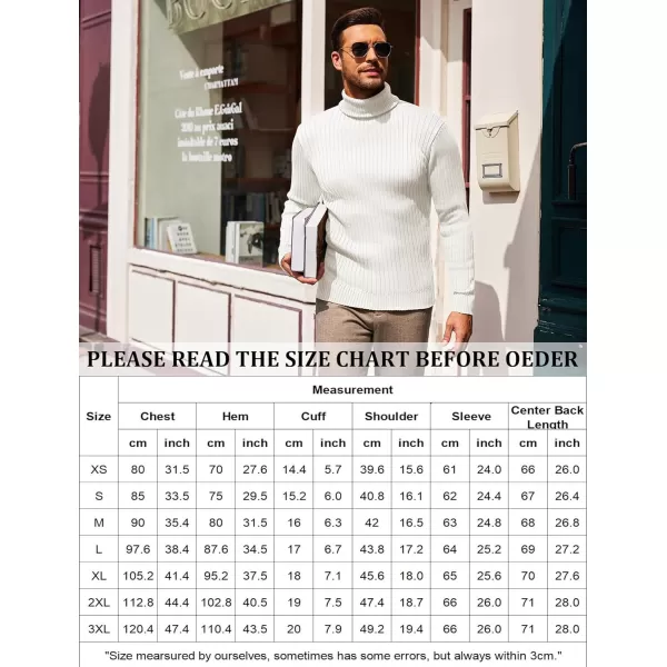 COOFANDY Men's Slim Fit Turtleneck Sweater Casual Pullover Sweater Lightweight Ribbed Sweater