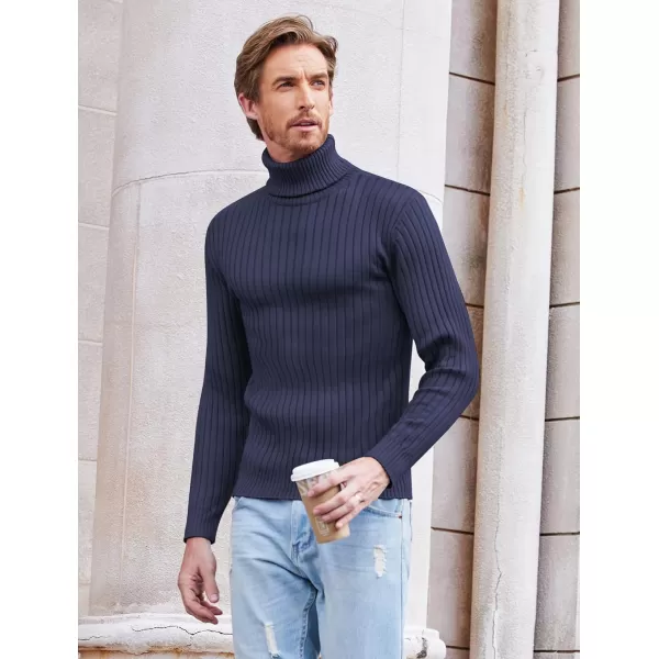 COOFANDY Men's Slim Fit Turtleneck Sweater Casual Pullover Sweater Lightweight Ribbed Sweater