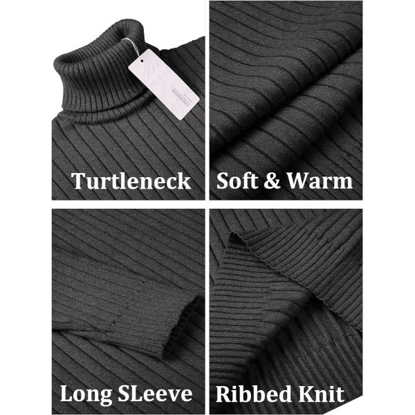 COOFANDY Men's Slim Fit Turtleneck Sweater Casual Pullover Sweater Lightweight Ribbed Sweater