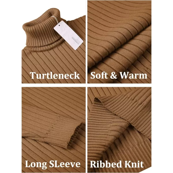 COOFANDY Men's Slim Fit Turtleneck Sweater Casual Pullover Sweater Lightweight Ribbed Sweater