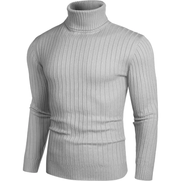 COOFANDY Men's Slim Fit Turtleneck Sweater Casual Pullover Sweater Lightweight Ribbed Sweater