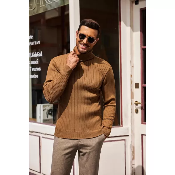 COOFANDY Men's Slim Fit Turtleneck Sweater Casual Pullover Sweater Lightweight Ribbed Sweater