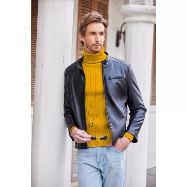 COOFANDY Men's Slim Fit Turtleneck Sweater Casual Pullover Sweater Lightweight Ribbed Sweater