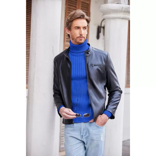 COOFANDY Men's Slim Fit Turtleneck Sweater Casual Pullover Sweater Lightweight Ribbed Sweater