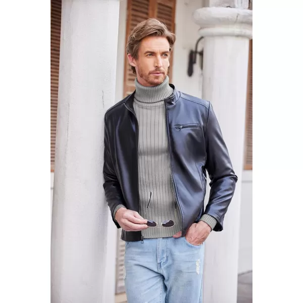 COOFANDY Men's Slim Fit Turtleneck Sweater Casual Pullover Sweater Lightweight Ribbed Sweater