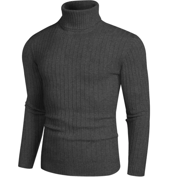 COOFANDY Men's Slim Fit Turtleneck Sweater Casual Pullover Sweater Lightweight Ribbed Sweater