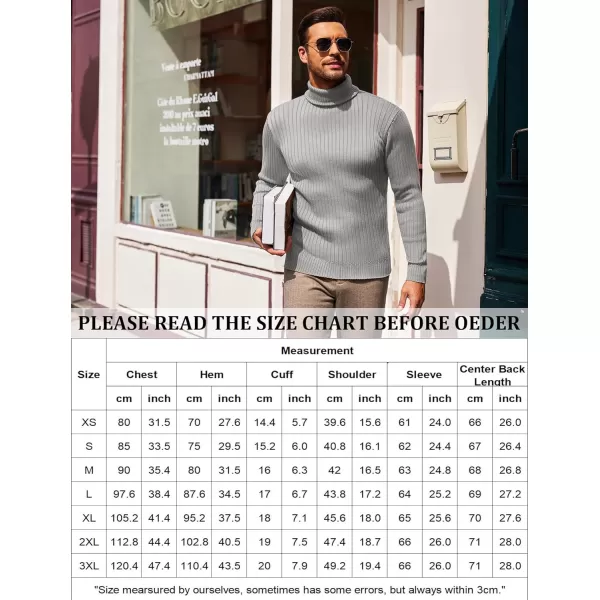 COOFANDY Men's Slim Fit Turtleneck Sweater Casual Pullover Sweater Lightweight Ribbed Sweater
