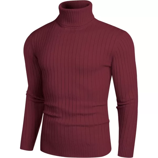 COOFANDY Men's Slim Fit Turtleneck Sweater Casual Pullover Sweater Lightweight Ribbed Sweater