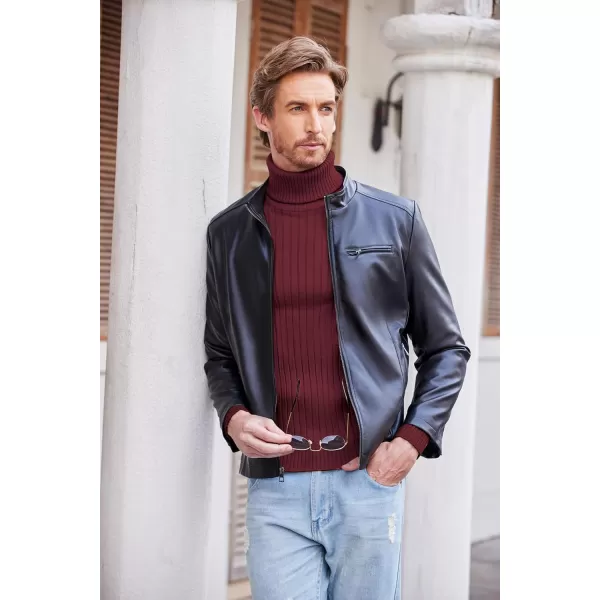 COOFANDY Men's Slim Fit Turtleneck Sweater Casual Pullover Sweater Lightweight Ribbed Sweater