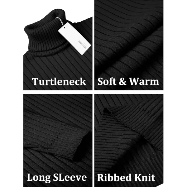 COOFANDY Men's Slim Fit Turtleneck Sweater Casual Pullover Sweater Lightweight Ribbed Sweater