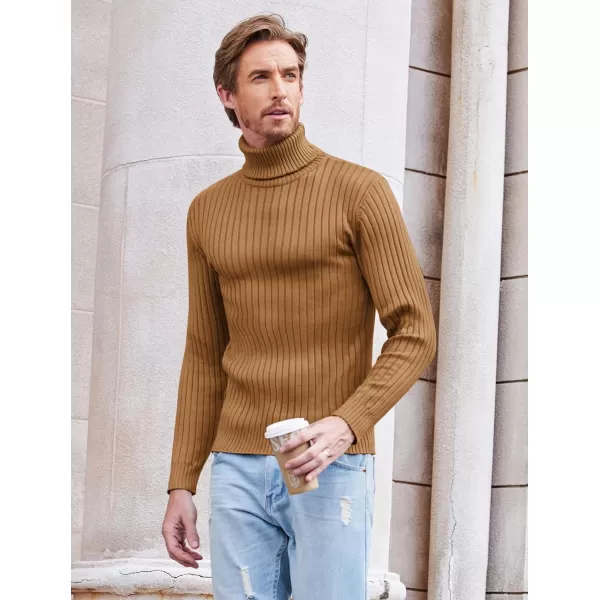 COOFANDY Men's Slim Fit Turtleneck Sweater Casual Pullover Sweater Lightweight Ribbed Sweater