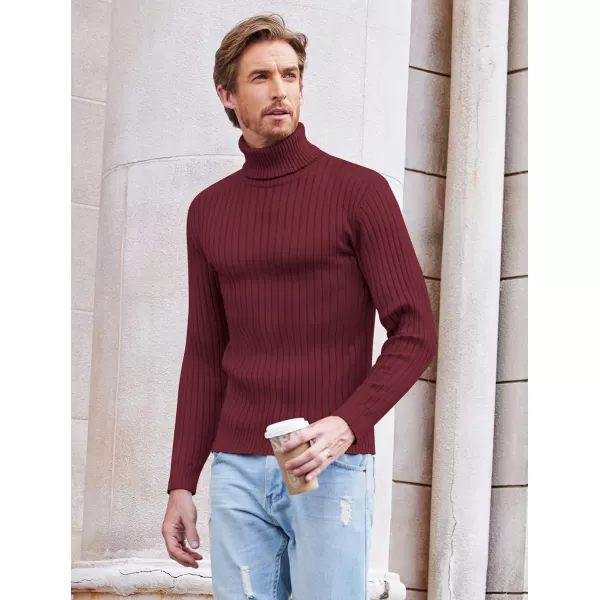 COOFANDY Men's Slim Fit Turtleneck Sweater Casual Pullover Sweater Lightweight Ribbed Sweater