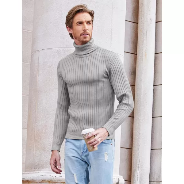 COOFANDY Men's Slim Fit Turtleneck Sweater Casual Pullover Sweater Lightweight Ribbed Sweater