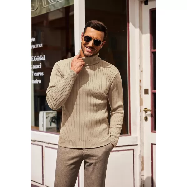 COOFANDY Men's Slim Fit Turtleneck Sweater Casual Pullover Sweater Lightweight Ribbed Sweater