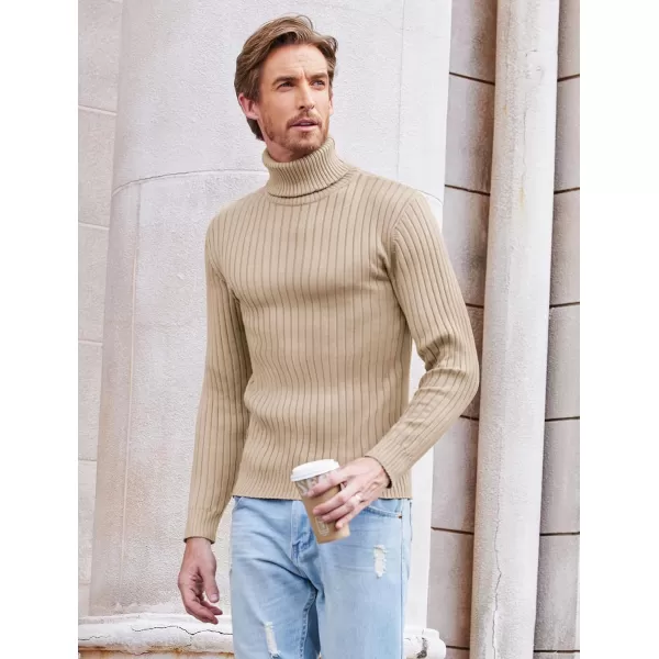 COOFANDY Men's Slim Fit Turtleneck Sweater Casual Pullover Sweater Lightweight Ribbed Sweater