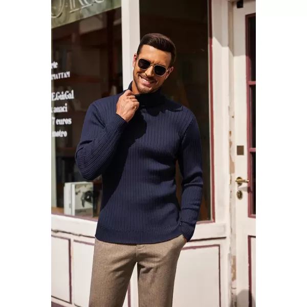 COOFANDY Men's Slim Fit Turtleneck Sweater Casual Pullover Sweater Lightweight Ribbed Sweater