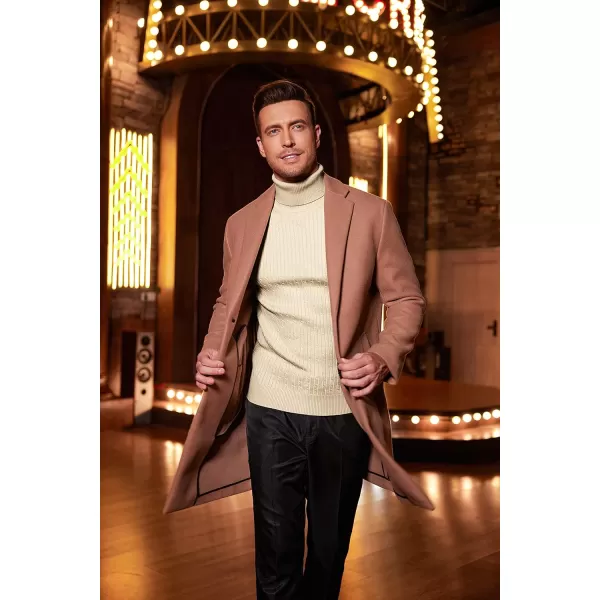 COOFANDY Men's Slim Fit Turtleneck Sweater Casual Twist Patterned Pullover Knitted Sweaters