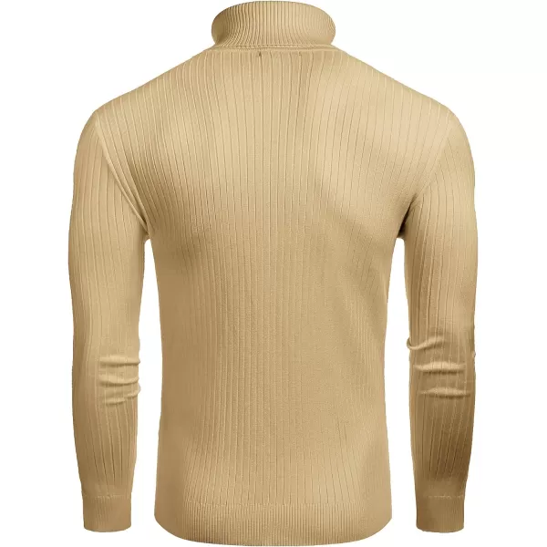 COOFANDY Men's Slim Fit Turtleneck Sweater Casual Twist Patterned Pullover Knitted Sweaters