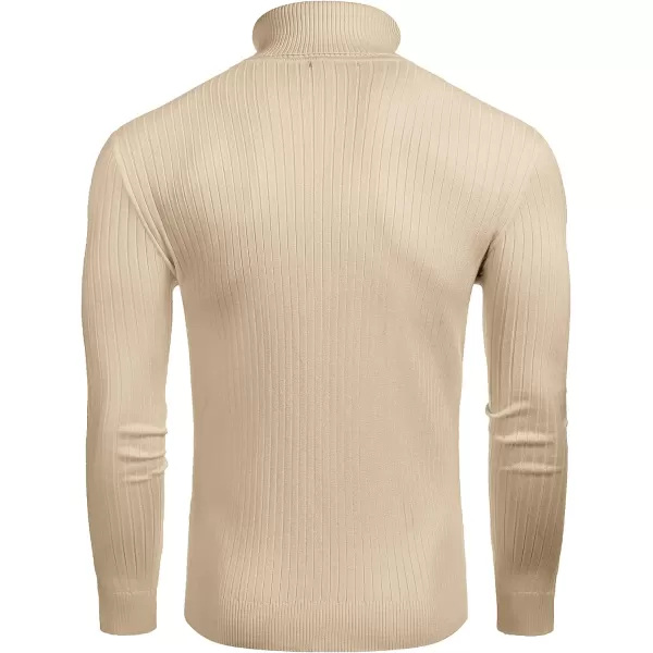 COOFANDY Men's Slim Fit Turtleneck Sweater Casual Twist Patterned Pullover Knitted Sweaters