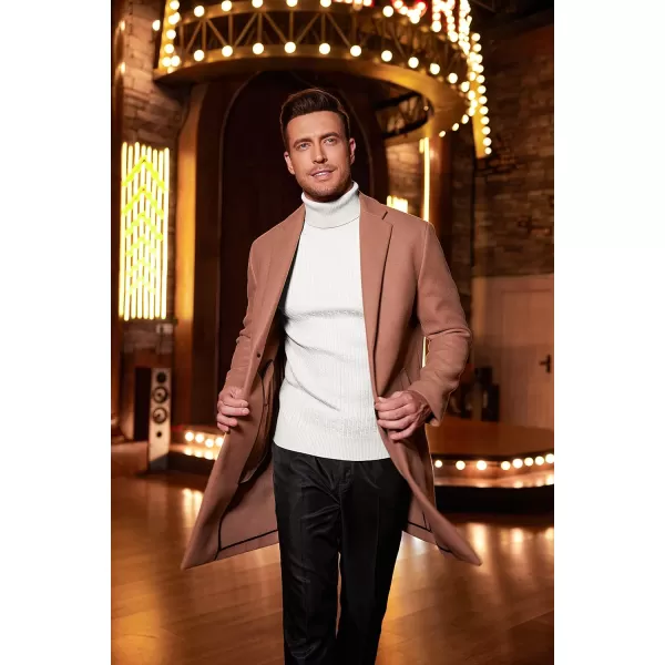 COOFANDY Men's Slim Fit Turtleneck Sweater Casual Twist Patterned Pullover Knitted Sweaters