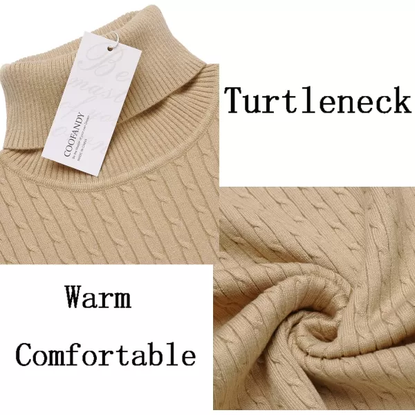 COOFANDY Men's Slim Fit Turtleneck Sweater Casual Twist Patterned Pullover Knitted Sweaters