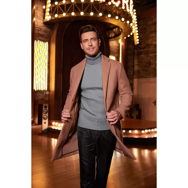 COOFANDY Men's Slim Fit Turtleneck Sweater Casual Twist Patterned Pullover Knitted Sweaters