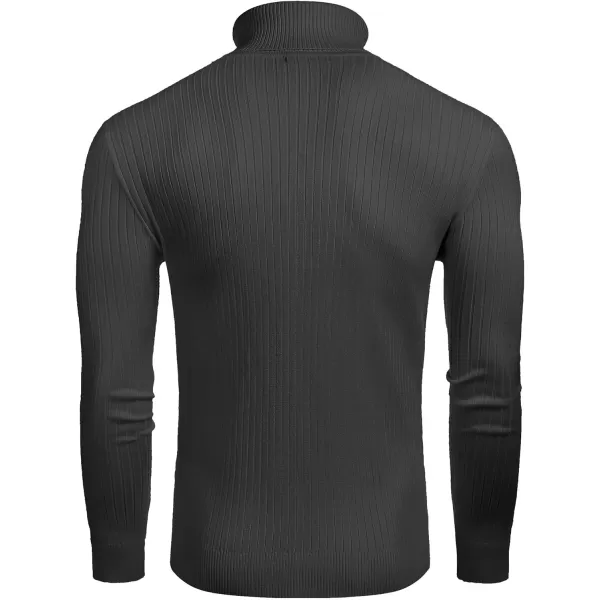 COOFANDY Men's Slim Fit Turtleneck Sweater Casual Twist Patterned Pullover Knitted Sweaters