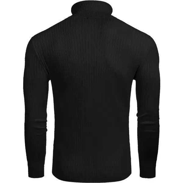 COOFANDY Men's Slim Fit Turtleneck Sweater Casual Twist Patterned Pullover Knitted Sweaters